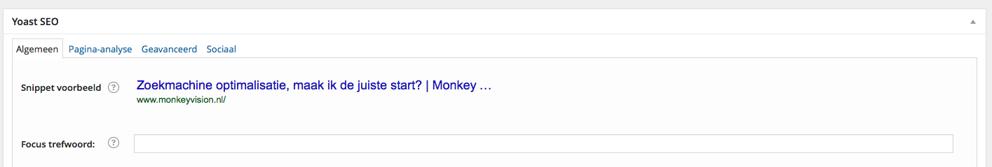 Monkey Vision - Zoekmachine optimalisatie, maak ik de juiste start? yoast seo